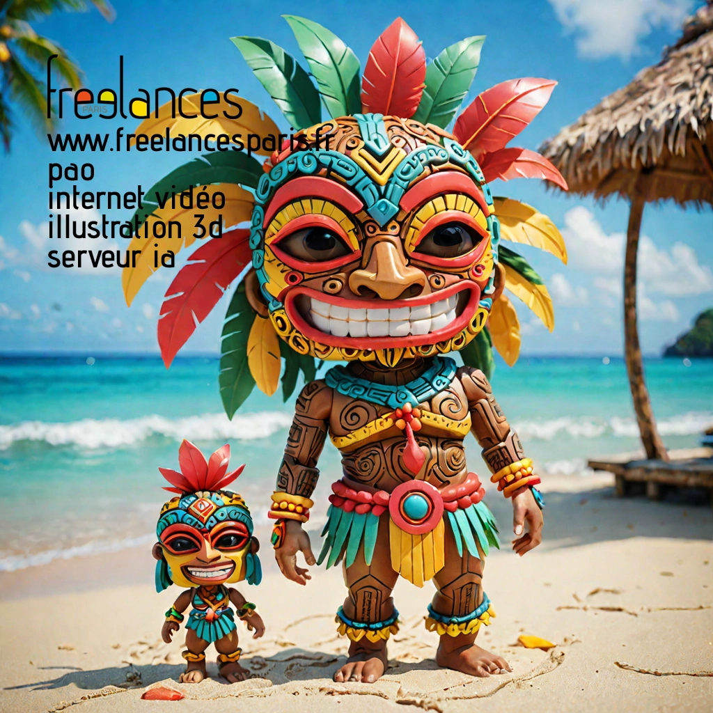 Pao mise en page internet vidéo illustration 3d serveur IA générative AI freelance paris studio de création magazines PWYNO6N0